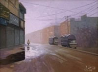 Arshed Maqabool, 14 x 18 Inch, Oil on Canvas, Cityscape Painting, AC-AHMQ-007